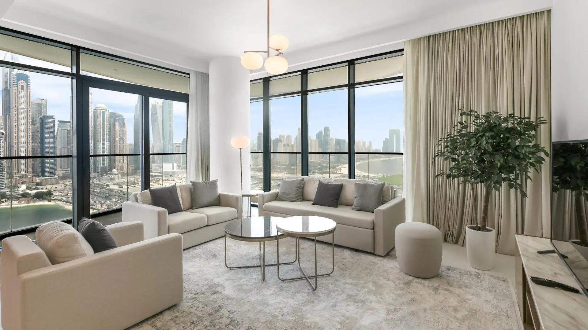 公寓 Keysplease Marina Vista 3 Bedroom Private Beach, Emaar Beachfront 迪拜